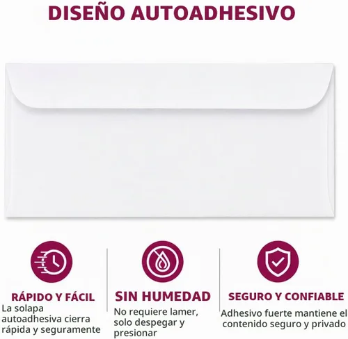 Vista 6 de NextDayLabels Sobres de doble ventana #8 – Paquete de 100 sobres de negocios listos para sellar con tinte de seguridad – Sobres autosellantes
