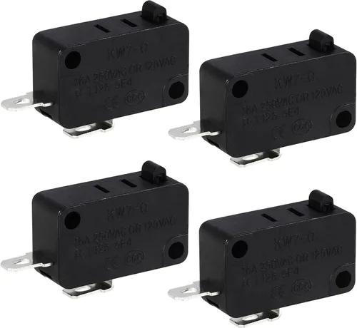 Vista 7 de Paquete de 2 microinterruptores KW7-0 para freidora de aire XL Power XL Vortex 16A 125V/250V Snap Action Switch, Normally Open 3 Pins 1NO 1NC