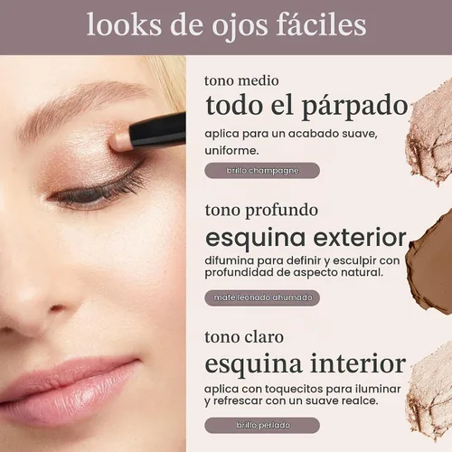 Vista 7 de Julep Sombra de ojos 101 Crème-to-Powder sombra de ojos en barra dúo, brillo perla y nevada mate