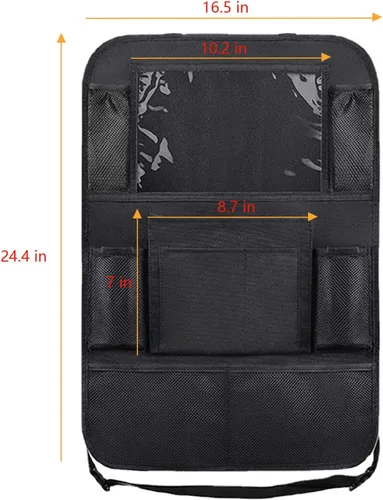 Vista 7 de Tianle Organizador de coche para asiento trasero – Organizador de coche premium con soporte de mesa de 10 pulgadas, 9 bolsillos, artículos