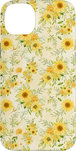 Vista 15 de Cute Sunflower Pattern Yellow Pastel Flower Case for iPhone 16