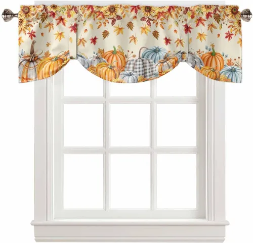 Vista 66 de Cenefas de Navidad de invierno para ventanas, cortinas de cocina con bolsillo para barra, cortinas con aislamiento térmico para ventana de baño