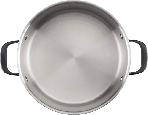 Vista 7 de KitchenAid Olla de acero inoxidable pulido de 5 capas con tapa, 8 cuartos de galón
