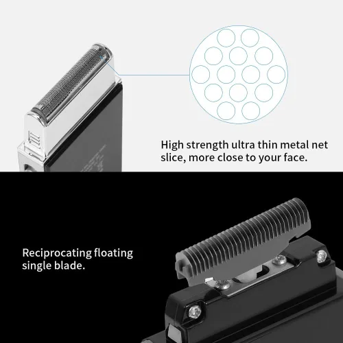 Vista 2 de Sonew Afeitadora eléctrica recargable para hombre, recortadora de barba para rostro, nariz y orejas, con cargador USB