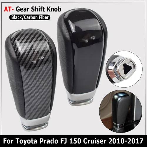 Vista 2 de para Toyota Prado FJ 150 Cruiser 2010 2011 2012 2013 2014 2015 2016 2017 de cuero transmisión automática perilla de cambio (negro)
