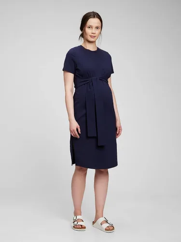 Vista 3 de GAP Women's Maternity Short Sleeve Knit Tie Dress