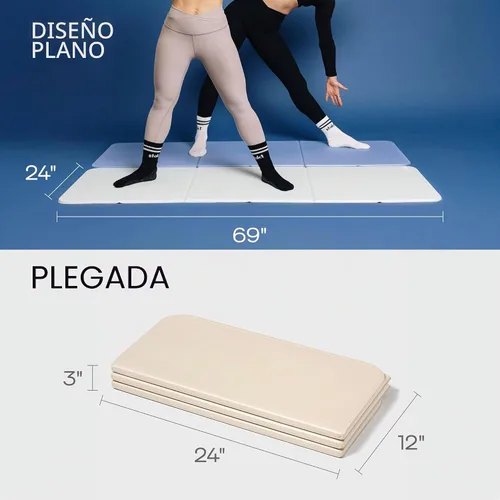 Vista 4 de Stakt La esterilla plegable original de yoga, tapete premium de fitness y multiusos con superficie antideslizante, portátil y ligera