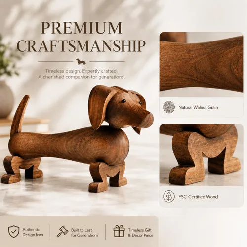 Vista 5 de Kay Bojesen Figura de perro Nogal FSC engrasado 7.25 pulgadas