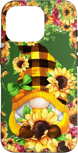 Vista 20 de iPhone 16 Unique Summer Gnome For Hippie With Cute Sunflower Gnomie Case