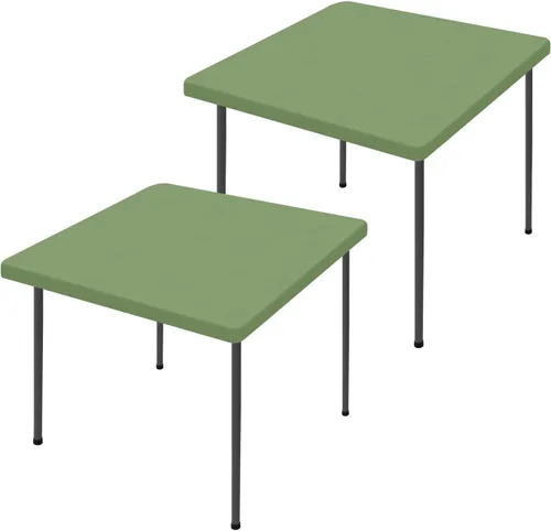 Vista 13 de Moosfor Paquete de 2 manteles rectangulares de elastano de 4 pies, elásticos y ajustables para pícnic, cubierta de mesa de patio elástica y lavable