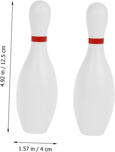 Vista 2 de Kisangel Juego de bolos para niños de 12 piezas, juego deportivo de plástico para interiores y exteriores con 10 pines y 2 bolas, juguete educativo