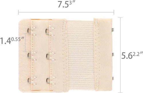 Vista 3 de Allegra K Women 2Pcs Strechy Bra Extenders, 2x22x32x4 Hooks Elastic Back Bra Extension Strap Bra Band