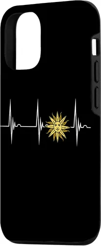 Vista 2 de Funda para iPhone 15 Uruguay Pride Heartbeat EKG Pulse Uruguay Flag Uruguay
