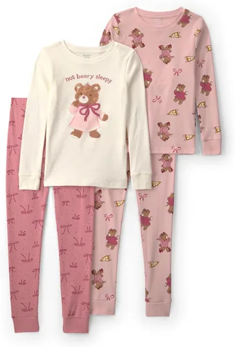 Vista 17 de Carter's Conjunto de pijama de algodón ajustado de 4 piezas para niña Pollo Country Green