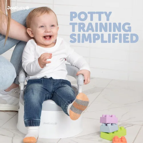 Vista 2 de Jool Baby Silla para ir al baño para niños pequeños, protector contra salpicaduras y soporte de espalda (gris)