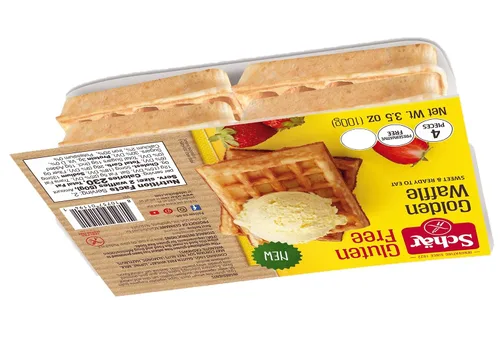 Vista 7 de Schar Waffles dorados sin gluten, paquete de 4 3 unidades (12 gofres en total)