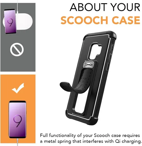 Vista 3 de Scooch Wingman - Funda con función atril para Samsung Galaxy S9 [protección contra caídas de 10 pies] [soporte bidireccional] funda protectora a