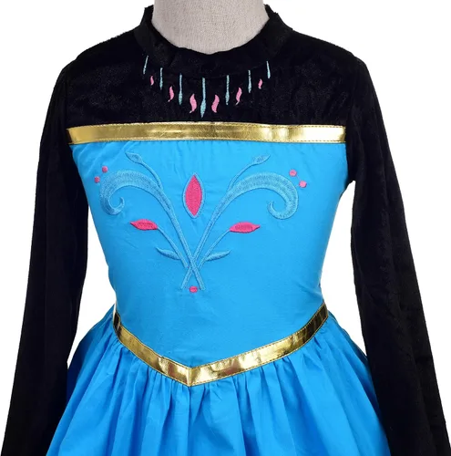 Vista 5 de Dressy Daisy Disfraz de princesa de hielo para niñas, disfraz de Halloween y Navidad, talla 2-10