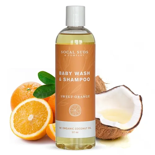 Vista 10 de SoCal Suds & Company Champú orgánico para bebés y gel de baño - Jabón de Castilla 2 en 1, hipoalergénico, piel sensible, jabón natural, champú