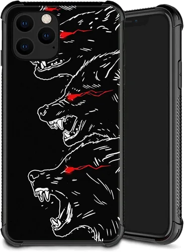 Vista 13 de Funda compatible con iPhone Xs, diseño de plexiglás X para niños y hombres, diseño de lobo malo, a prueba de golpes, antiarañazos, para iPhone X/Xs