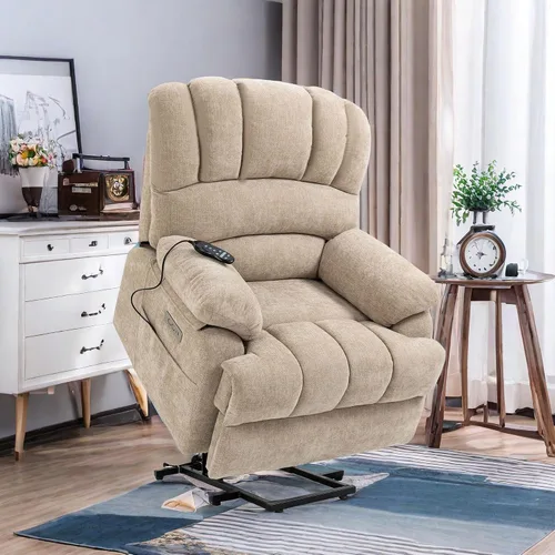 Vista 10 de Trustyue Silla elevadora eléctrica con masaje de cuerpo completo y calor, sillas reclinables eléctricas para adultos, control remoto, asistencia