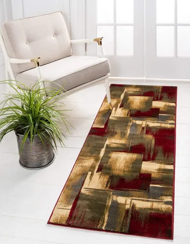Vista 14 de Unique Loom Barista Collection - Alfombra de área Timor (2 pies 2 pulgadas x 3 pies 1 pulgada, ovalada, multicolor y rojo)