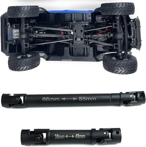 Vista 6 de 1 Unidades de acero RC eje de transmisión CVD 38+2.598 in eje de transmisión para 1/24 Axial SCX24 AXI00005 Gladiator Crawler Car