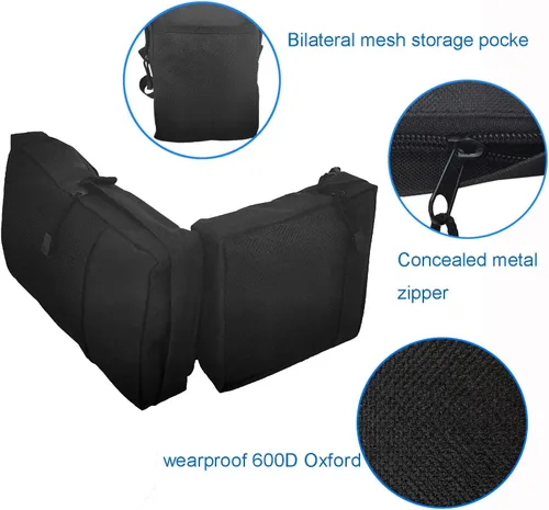 Vista 8 de Paquete de 2 bolsas de guardabarros para cuatrimoto, bolsas de sillín para tanque de ATV, paquete de almacenamiento de carga