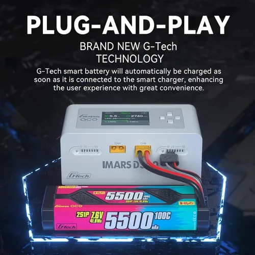 Vista 7 de Lipo Cargador de batería, Gens Ace IMARS D300 Smart Balance Cargador Dual Channel AC 300W / DC 700W (350W* 2) 16A para RC LiPo Li-Ion LiHV Life