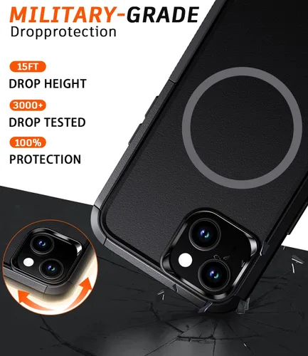 Vista 3 de Diverbox Funda para iPhone 13 [compatible con MagSafe] [con protector de pantalla] [a prueba de golpes] [a prueba de caídas] Funda de protección