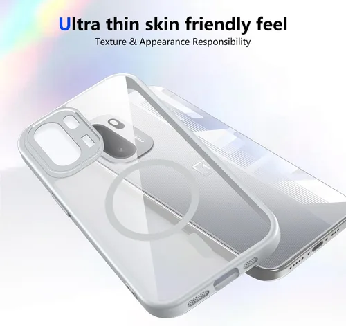 Vista 24 de Funda magnética transparente compatible con Xiaomi 17T, color negro 2 en 1 PC + TPU cubierta de teléfono a prueba de golpes, carcasa protectora