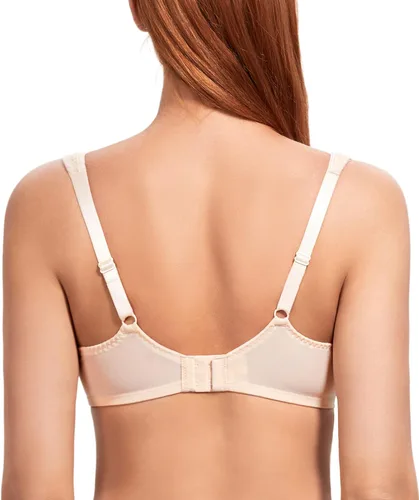 Vista 2 de DotVol Brasier tipo balconette con tirantes anchos de encaje y aros ligeramente acolchados para mujer