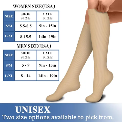 Vista 7 de CHARMKING Calcetines de compresión para mujeres y hombres (4 pares) de 15 a 20 mmHg es el mejor apoyo para atletismo, correr, ciclismo