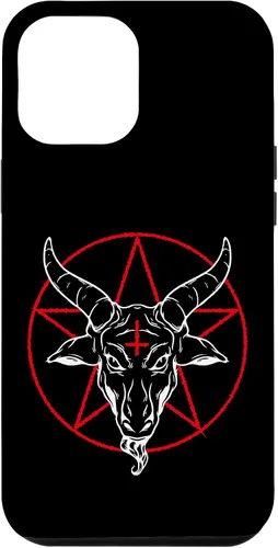 Vista 26 de iPhone 12/12 Pro Baphomet cabra - Estuche Satánico Pentagrama