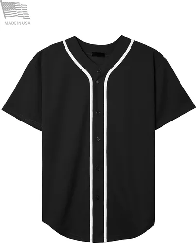 Vista 2 de Hat and Beyond camiseta de béisbol para hombre con botones hipster hip hop