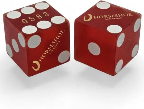 Vista 17 de Par de dados de casino en serie a juego - Auténticos dados de dados de Las Vegas 0.748 in, juegos de mesa y coleccionables - Aliante rojo pulido