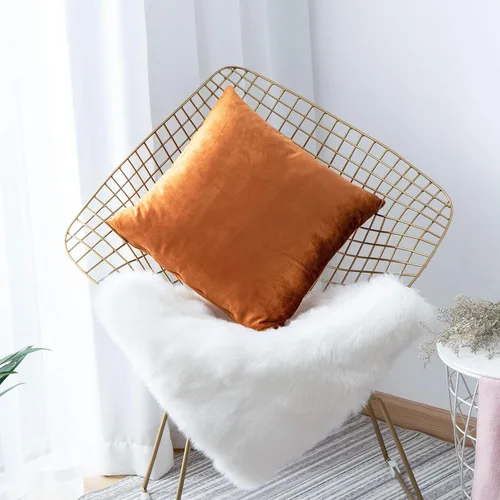 Vista 14 de Home Brilliant Fundas de almohada de primavera de 18x18 pulgadas, fundas de almohada de terciopelo, fundas de almohada cuadradas decorativas sólidas