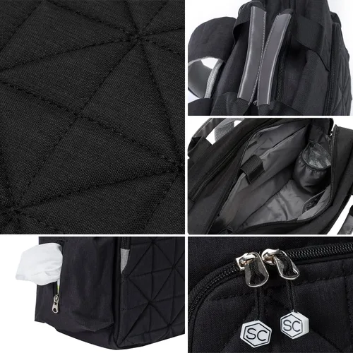 Vista 8 de SOHO, Colecciones, Kenneth, Paquete de Espalda de 5 Bolsas de Pañales., Negro