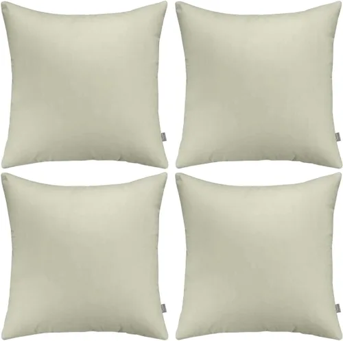 Vista 69 de Thmyo - Paquete de 4 fundas de almohada decorativas de 100 % algodón para lumbar, cómodas, sólidas, para Navidad/Halloween, fundas de cojín Blanco