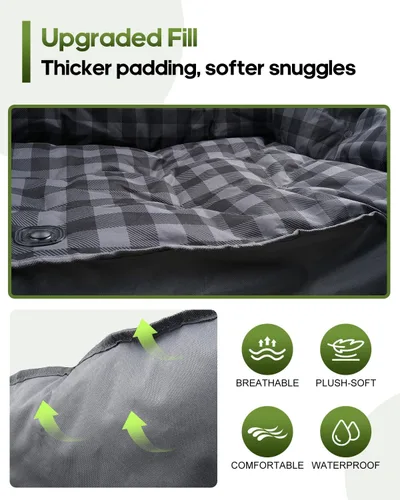 Vista 5 de Silla de campamento doble acolchada, sofá de campamento de gran tamaño para 2 personas con bolsa de transporte 2 en 1, silla de césped plegable Gris