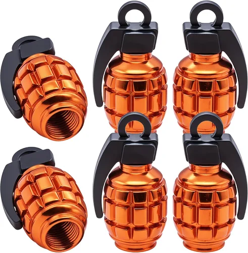 Vista 27 de 4 tapas de válvula de neumático, cubiertas universales de válvula de neumático de aleación de aluminio para automóviles, camiones, SUV, Negro