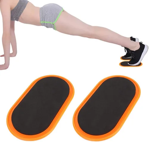 Vista 6 de Juego de 2 discos deslizantes de núcleo de ejercicio, diseño ovalado ergonómico, para yoga, pilates, entrenamiento de fitness en casa, entrenamiento