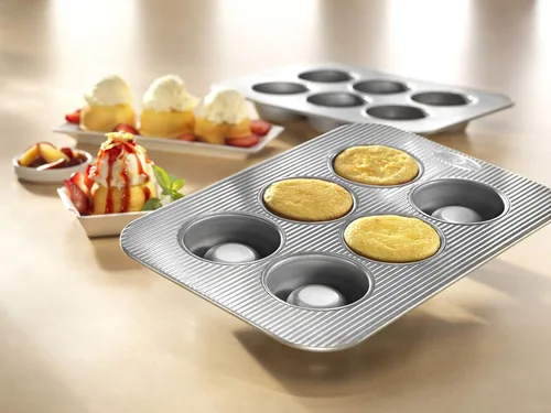 Vista 4 de USA Pan Bandeja antiadherente para brownie, 6 tazas, acero aluminizado