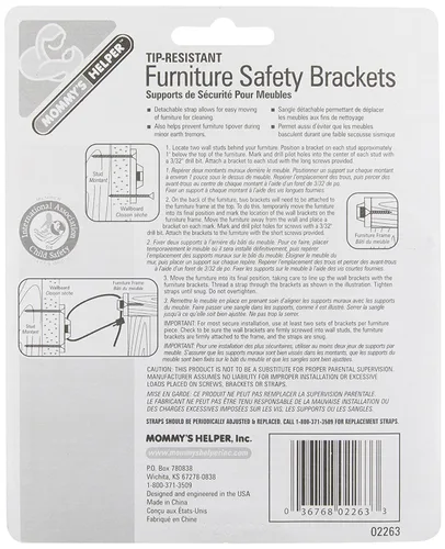 Vista 2 de Mommy's Helper - Soportes de seguridad para muebles resistentes a puntas, paquete de 3