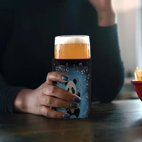 Vista 4 de Panda Dancing on Musical Notes Cup Sleeve Reusable Iced Coffee Sleeves Insulator Sleeve for Cold Beverages Standard Can Covers Non-slip Beer Bottle