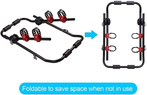 Vista 6 de Blueshyhall - Portabicicletas para maletero, Soporte para bicicleta para SUV y coche, resistente, para 2 bicicletas