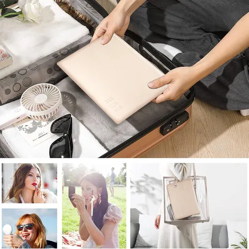 Vista 6 de Travel Makeup Bag, cosmetic travel bag Large Capacity Leather Cosmetic Bags for Women,Waterproof Portable Pouch Bag Make up Organizer