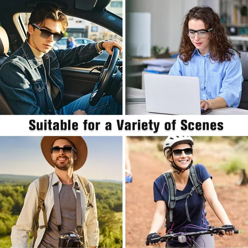 Vista 7 de Smart Glasses, Bluetooth Sunglasses for Women Men, Open Mic&Speakers, Voice Assistant, UV Protection