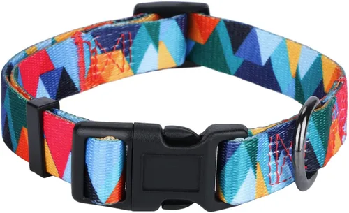 Vista 14 de Collar de perro para perros pequeños con patrón floral para hembras y perros, talla S A1_Girasol