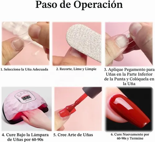Vista 3 de Lámpara LED de uñas de 200 W para esmalte de gel, secador rápido de uñas con sensor automático, ajuste de 4 temporizadores, luz LED para uñas